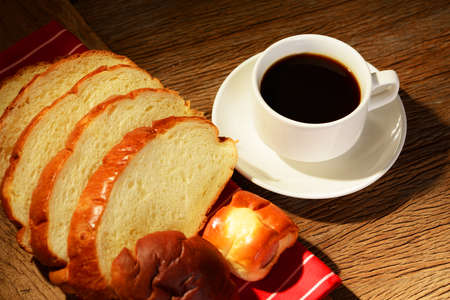 Coffee and breadの写真素材
