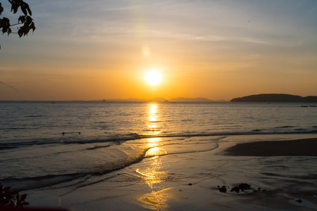 Sunset over the mountainsの写真素材