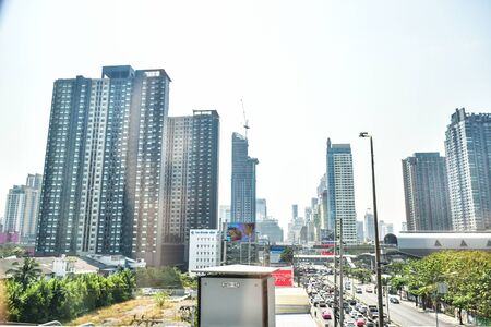 Bangkok skyscrapers in smog