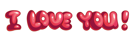 Cartoon inscription I love youのイラスト素材