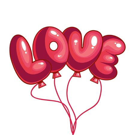 Cartoon inscription loveのイラスト素材