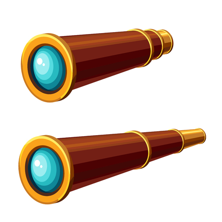 cartoon addition and expansion spyglass for sailorsのイラスト素材