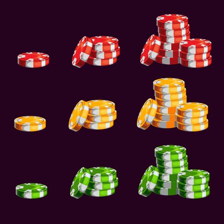 Illustration of the colorful poker chips.のイラスト素材