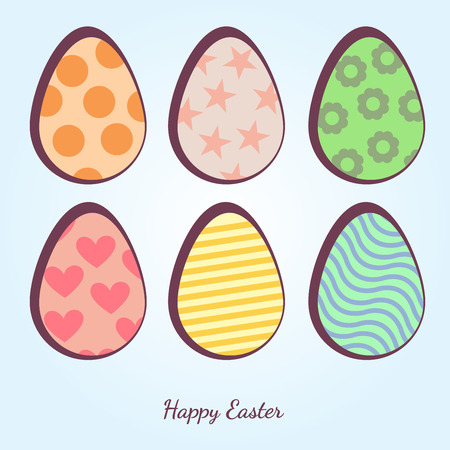 Illustration of easter eggs on a white backgroundのイラスト素材
