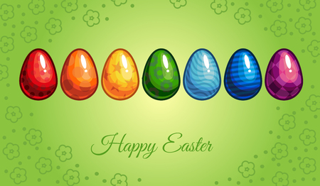 Happy Easter greeting card holidays wallpaper vector illustration.のイラスト素材