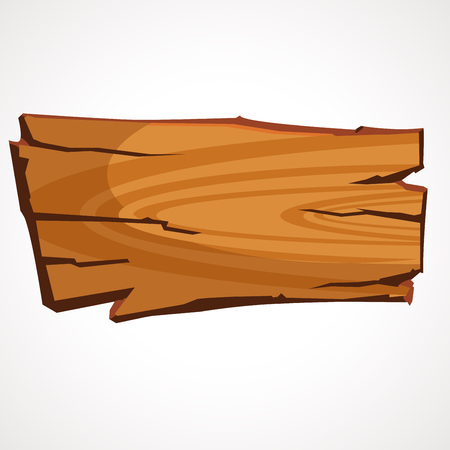 Cartoon wood blank banner, western sign vector. Wooden banner and vintage frame plank illustrationのイラスト素材