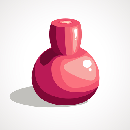 Cartoon pink bottle of perfume. Vector illustrationのイラスト素材