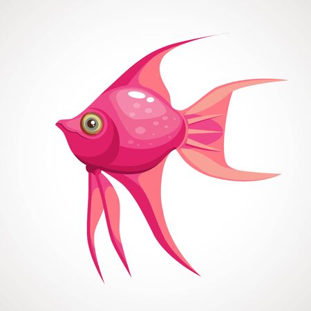 Cartoon pink sea fish. Vector illustration.のイラスト素材