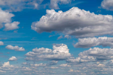 Rainy gray clouds in blue sky for collage as natural backgroundの写真素材
