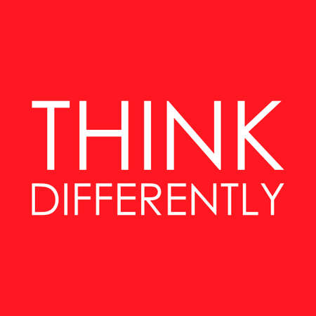 Think differently - Being different, standing out from the crowd, confidence, uniqueness, innovation, creativityのイラスト素材