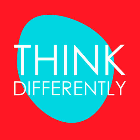 Think differently - Being different, standing out from the crowd, confidence, uniqueness, innovation, creativityのイラスト素材