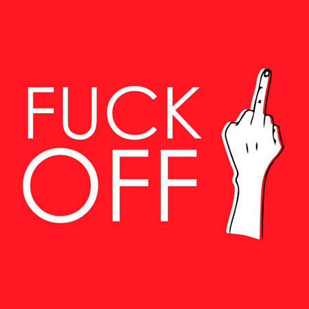 Middle finger. Outrageous and contempt fuck you hand gesture vector illustration. Gesture finger...