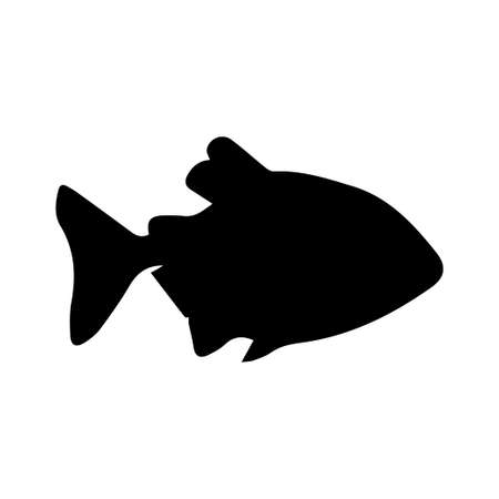 Vector illustration of fish silhouette on white background. Element for design.のイラスト素材