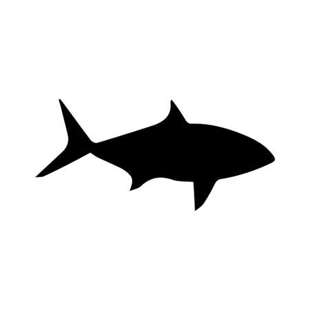 Vector illustration of fish silhouette on white background. Element for design.のイラスト素材