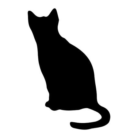 Vector illustration of cat silhouette on white background. Element for design.のイラスト素材