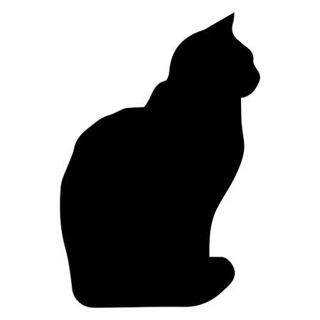 Vector illustration of cat silhouette on white background. Element for design.のイラスト素材