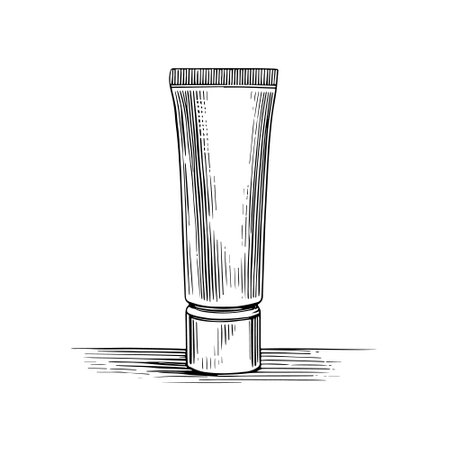 Cosmetic cream tube. Vector hand drawn illustration in sketch style.のイラスト素材