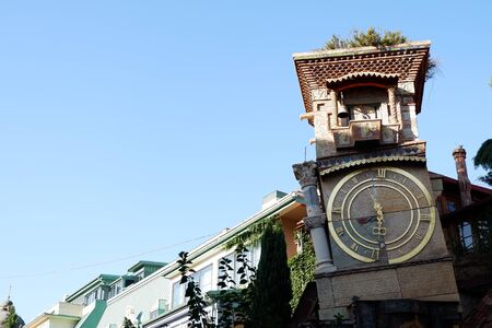 The leaning Clock Tower of Tbilisi, Georgia by puppeteer Rezo Gabriadze.の写真素材
