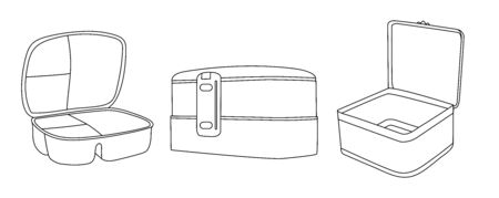 Set of lunch box icons from Education outline collection. Thin line lunch box icon vector isolated on white backgroundのイラスト素材