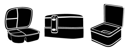 Set of lunch box icons from Education outline collection. Thin line lunch box icon vector isolated on white backgroundのイラスト素材