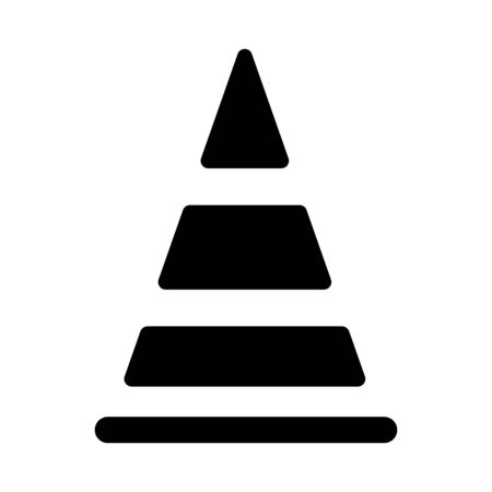 Traffic cones. Black highway traffic cone with white stripes.Road repair.のイラスト素材
