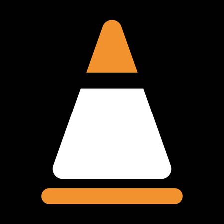 Traffic cones. Orange highway traffic cone with white stripes.Road repairのイラスト素材