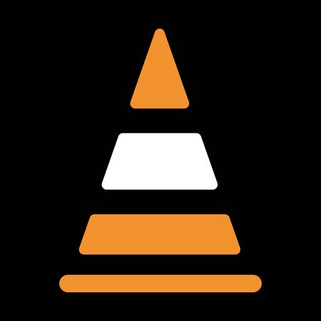 Traffic cones. Orange highway traffic cone with white stripes.Road repairのイラスト素材