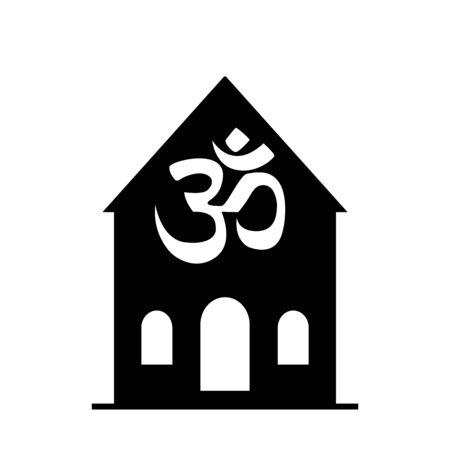 Indian OM sign, black figure on a transparent backgroundのイラスト素材