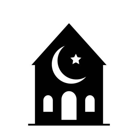 Star and crescent - symbol of Islam flat icon for apps and websitesのイラスト素材