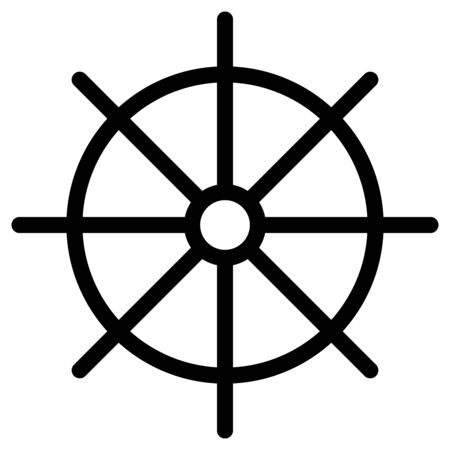 Dharmachakra. Wheel of Dharma - a symbol of Buddhism and Hinduism flat vector icon for apps and websitesのイラスト素材