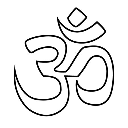 Indian OM sign, black figure on a transparent backgroundのイラスト素材