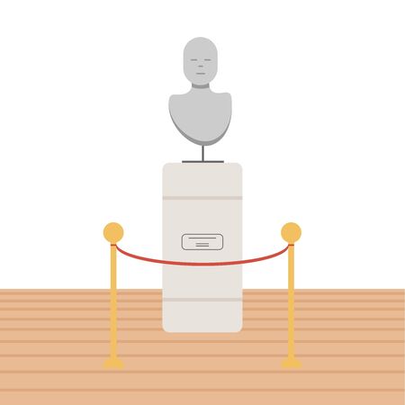 Marble bust. Interior. Interior decor elements. History museum elementsのイラスト素材