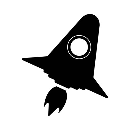 Rocket icon flat. Illustration isolated on white background. Vector grey sign symbolのイラスト素材