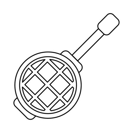 Kitchen waffle-iron icon. Outline kitchen waffle-iron vector icon for web design isolated on white backgroundのイラスト素材
