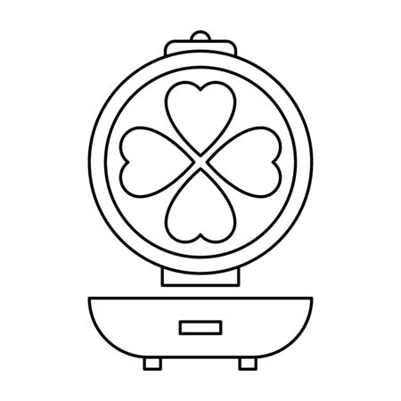 Kitchen waffle-iron icon. Outline kitchen waffle-iron vector icon for web design isolated on white backgroundのイラスト素材