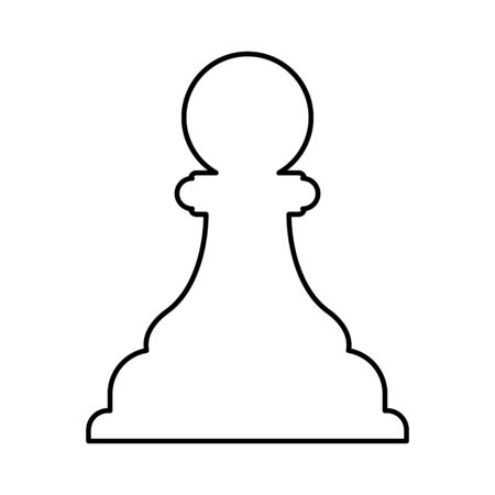 Vector illustration of chess pawn icon. Black chess pawn icon on white background.のイラスト素材