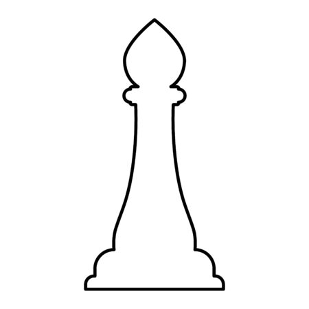 silhouetted chess piece bishop-vector drawing. Collection modern trend concept design style illustration symbolのイラスト素材