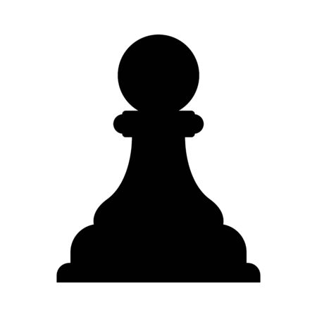 Vector illustration of chess pawn icon. Black chess pawn icon on white background.のイラスト素材