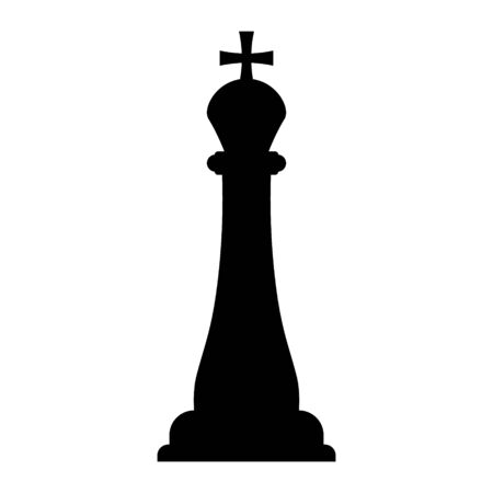 Vector illustration of chess king icon. Black chess king icon on white background.のイラスト素材