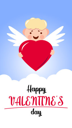 Slogan for you. Love banner with heart symbol. Love heart month or happy singles day background. Happy valentines day on february 14のイラスト素材