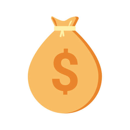 Money bag icon, moneybag flat simple cartoon illustration. Vector illustrationのイラスト素材