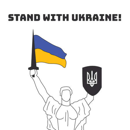 Stand With Ukraine. Concept save Ukraine from Russia and please stop war. Pray For Ukraine peaceのイラスト素材