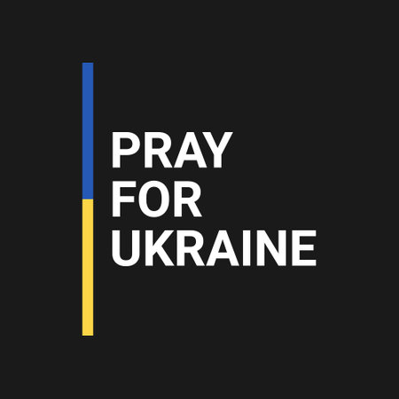 Pray for Ukraine. Pray For Ukraine peace. Save Ukraine from russia. , Ukraine flag praying concept vector illustration.のイラスト素材