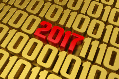 2017 Gold lettering message. New Year Typographic Arts Card.の写真素材