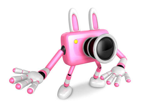 To the Right toward the Pink Camera Character guide you. Create 3D Camera Robot Series.の写真素材