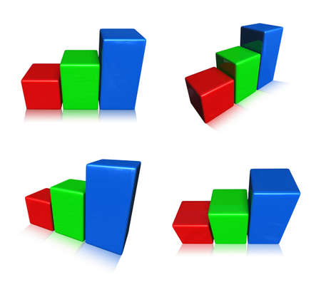 3D RGB graph icon. 3D Icon Design Series.