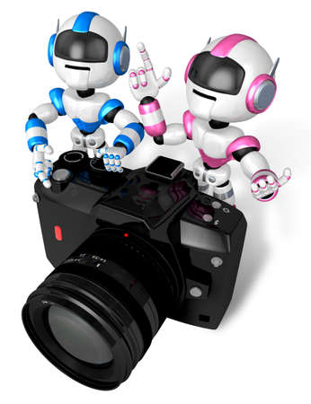A robots Taken with a digital camera. 3D Robot Characterの写真素材