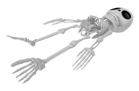 3D Skeleton Mascot life is severing. 3D Skull Character Design Series.