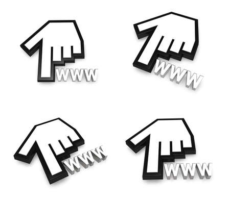 3d big white cursor range four setの写真素材