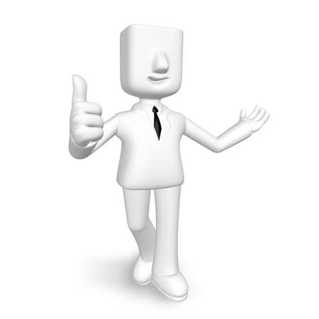 one 3d business man walking to speak for meeting guideの写真素材